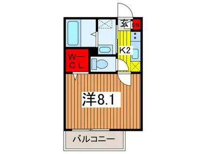 アパートメントK-III(1K/1階)の間取り写真