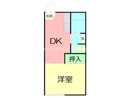 サンクレール(1DK/2階)の間取り写真