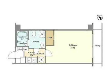 メゾン・ド・中目黒(1K/2階)の間取り写真