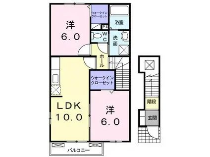 メゾンNANA(2LDK/2階)の間取り写真