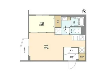 ウェルスクエア馬込II(1LDK/3階)の間取り写真