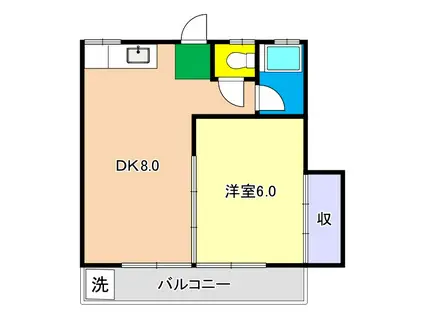 メゾンK&N(2DK/3階)の間取り写真