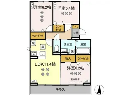 サリサ.J(3LDK/1階)の間取り写真