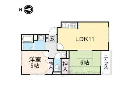 ビューラー藤木(2LDK/3階)の間取り写真