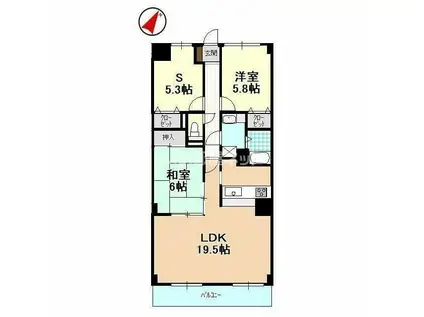 アートフォルム佐鳴台(2SLDK/4階)の間取り写真