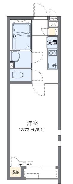 クレイノコート(1K/2階)の間取り写真