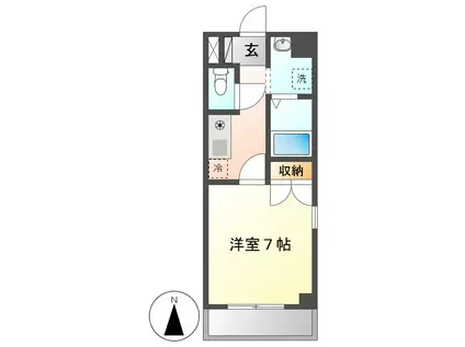 セントラル ウイング(1K/3階)の間取り写真