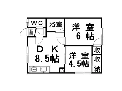 昭和ハイツ(2DK/2階)の間取り写真