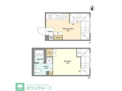 ガーデンレジデンス恵比寿(1DK/1階)の間取り写真