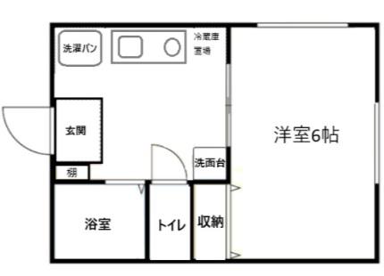 前横山アパート(1K/2階)の間取り写真