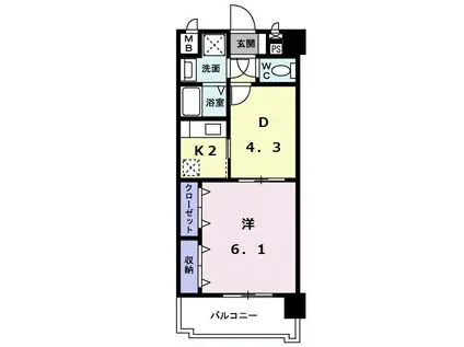 フランメゾン平成(1DK/1階)の間取り写真