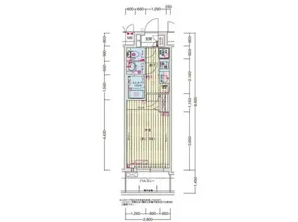 プレサンス上前津オレシア(1K/9階)の間取り写真