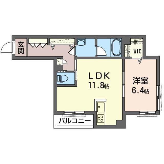BEREO横濱長津田(1LDK/2階)の間取り写真