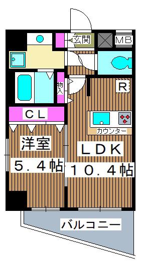 BLUROCK板橋(1LDK/9階)の間取り写真