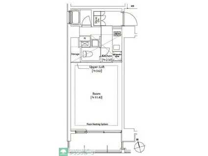 カスタリア中延(1K/9階)の間取り写真