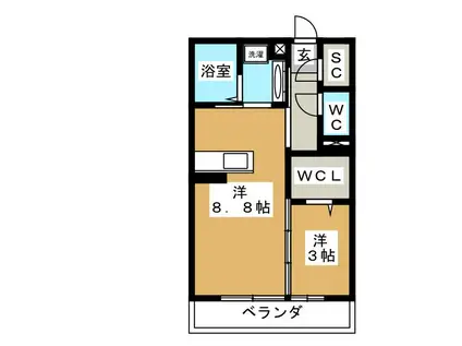 D-ROOM宮田東(1LDK/3階)の間取り写真