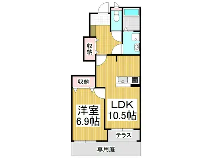 フォルテ(1LDK/1階)の間取り写真