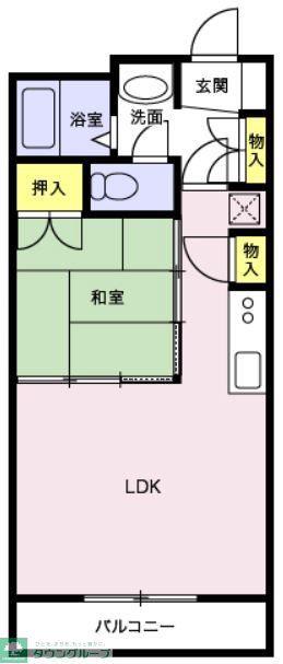 高砂ハイツ石原Ⅰ(1LDK/1階)の間取り写真