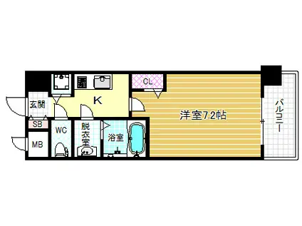 メインステージ大阪福島(1K/5階)の間取り写真