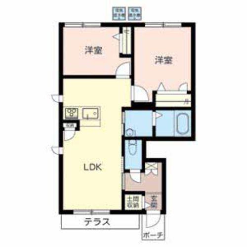 メゾン・グランドゥールIII(2LDK/1階)の間取り写真