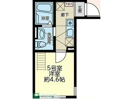 クレッセント(ワンルーム/2階)の間取り写真