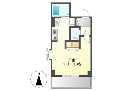 メゾンドソレイユ(1K/1階)の間取り写真