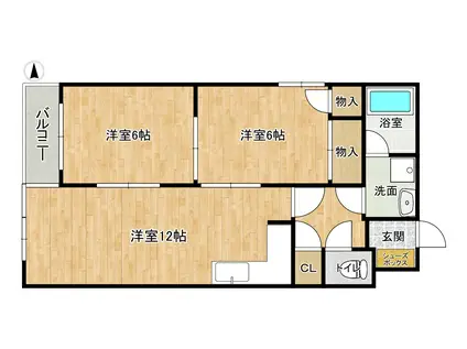 高須賀ハイツ(2LDK/2階)の間取り写真