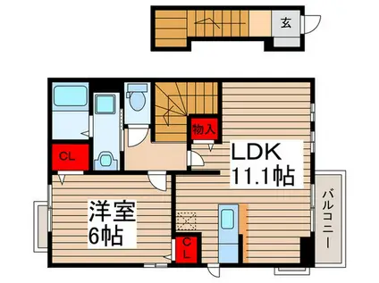 メゾン MORIKO(1LDK/2階)の間取り写真