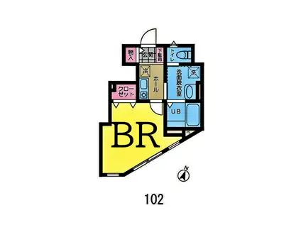ナラティブ菊名(1K/1階)の間取り写真