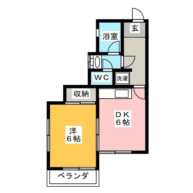 アネックスユウ(1DK/2階)の間取り写真