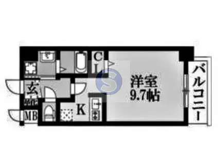 スワンズ京都大将軍(ワンルーム/2階)の間取り写真