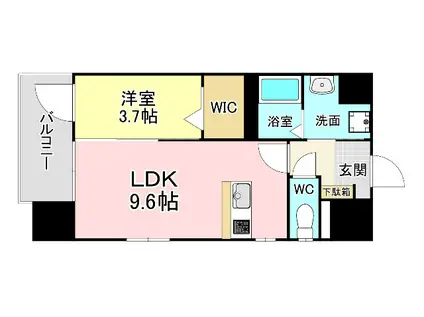 MID TERRACE(1LDK/9階)の間取り写真