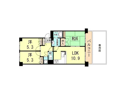 メゾンドール明石山ノ手台(3LDK/5階)の間取り写真