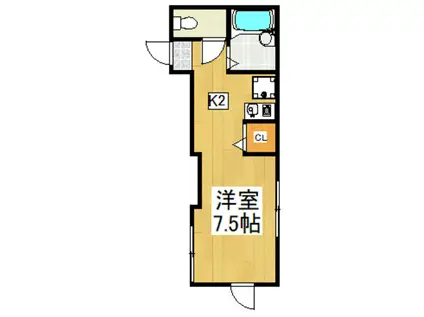 グリーンエージ(ワンルーム/2階)の間取り写真