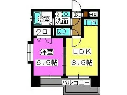 クラシカル大手門(1LDK/5階)の間取り写真