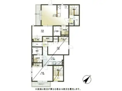 東急田園都市線 池尻大橋駅 徒歩5分 3階建 築1年(1LDK/2階)の間取り写真
