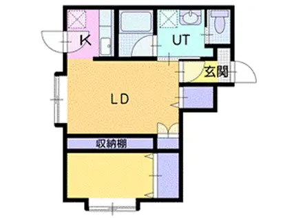 ラングレー(1LDK/4階)の間取り写真