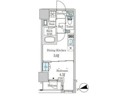 ザ・ライオンズフォーシア外神田(1DK/9階)の間取り写真