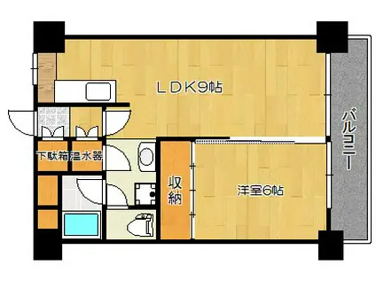 風間マンション(1LDK/12階)の間取り写真