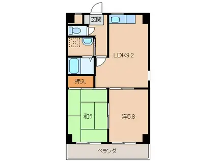 アネシス・ヒロ(2LDK/3階)の間取り写真