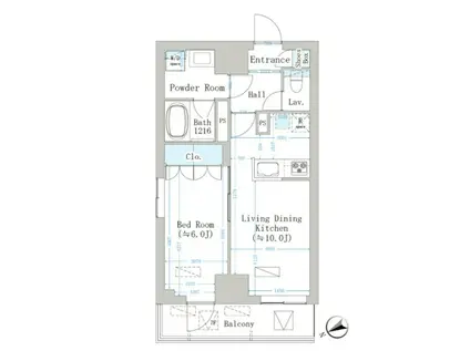 グレースティリア(1LDK/3階)の間取り写真
