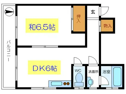 メゾンオオイワ(1DK/3階)の間取り写真