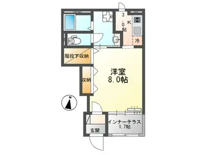 SERENO K (1K/1階)の間取り写真