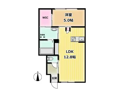 インテグラル櫛川(1LDK/1階)の間取り写真