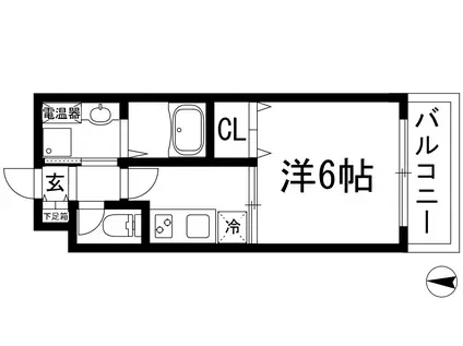 A.GRAISH宝塚 エーグレイッシュタカラヅカ(1K/2階)の間取り写真