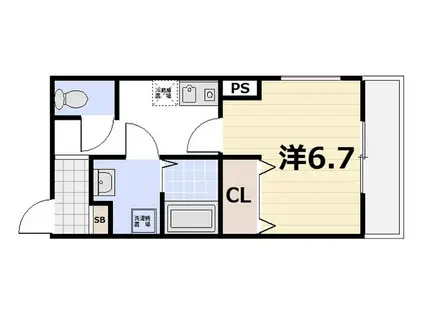 ルミエール梛(1K/3階)の間取り写真