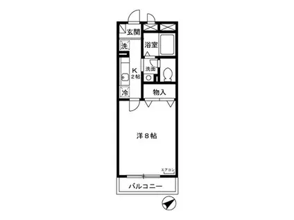 ソレーユ・トレビナ(1K/2階)の間取り写真