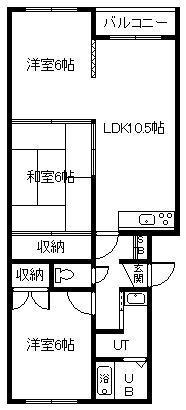 マツヨシハイツ(3LDK/2階)の間取り写真