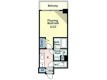 エステムプラザ品川西小山(1K/2階)の間取り写真