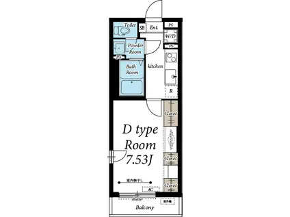 SASHIN河原町(1K/2階)の間取り写真